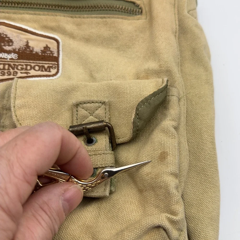 Disney Animal Kingdom Messenger Bag Khaki Canvas Crossbody Safari Field Bag 1998